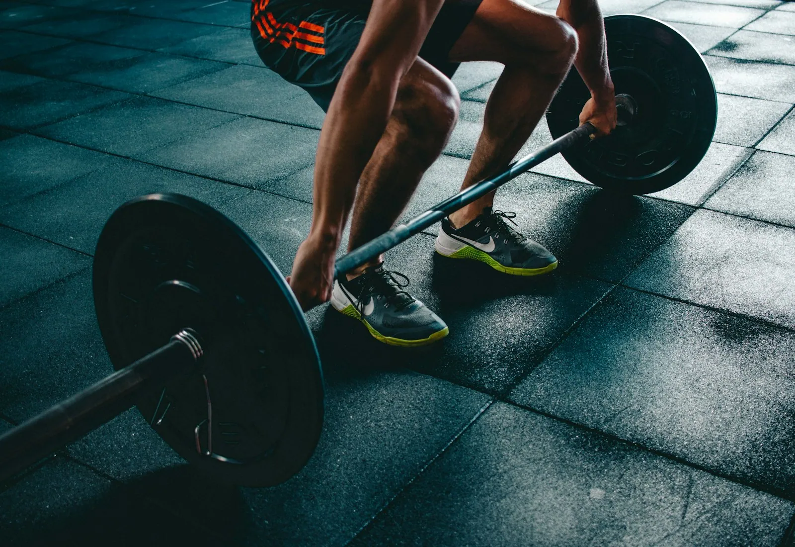 Barbell and training shoes from the Halo Athletics launch photography
